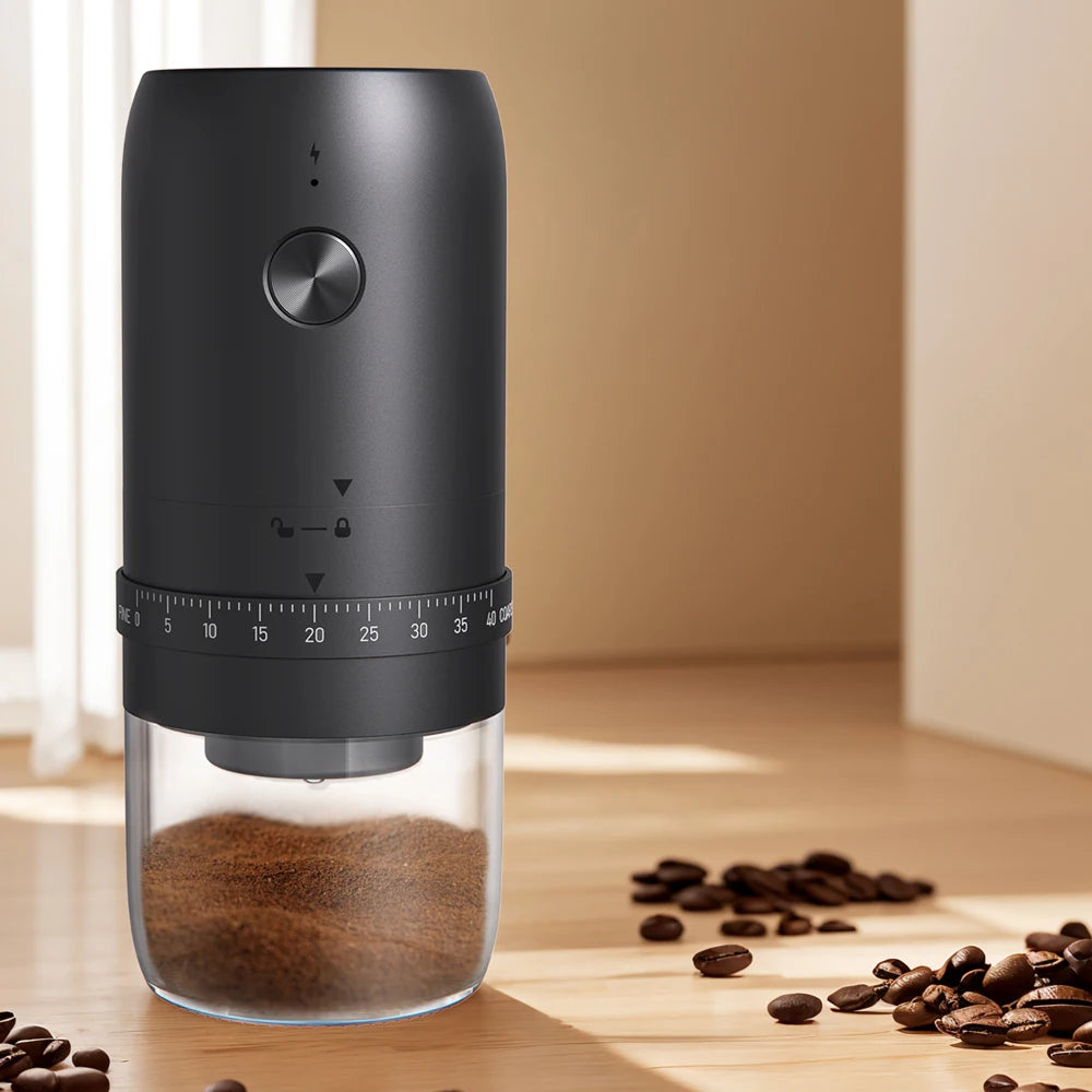 Electric coffee grinder, household small hand-cranked coffee bean grinder, portable fully automatic grinder, hand coffee grinder