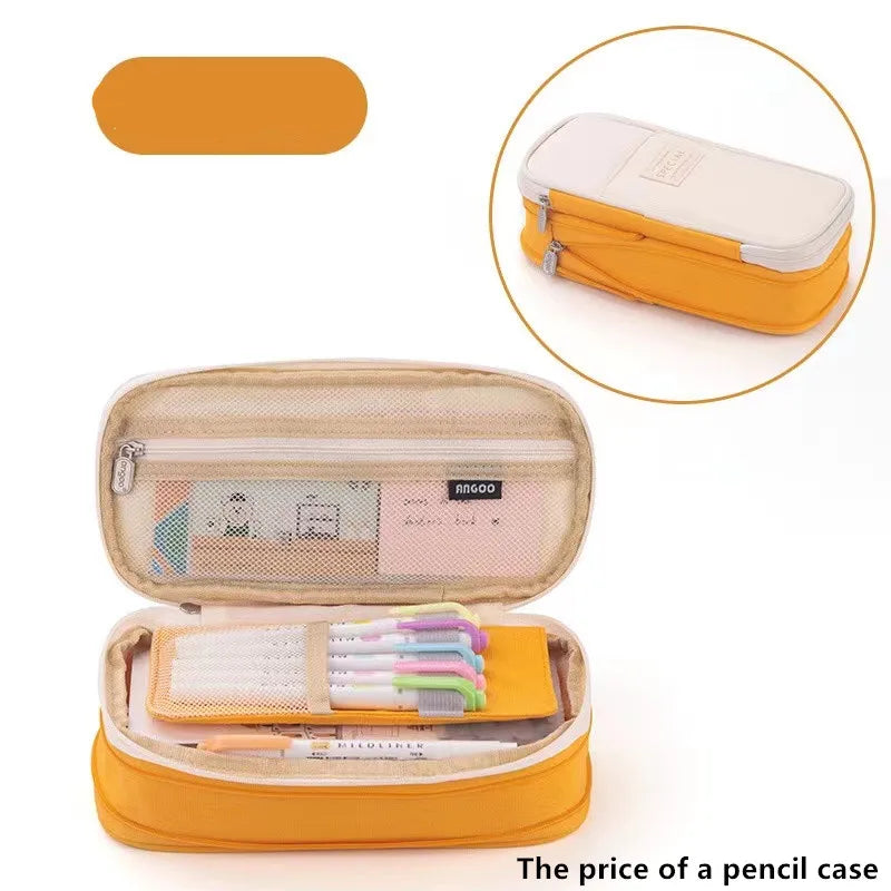 Large Capacity Pencil Case Stationery School Supplies Pencil Cases Pouch Office Desk Storage Bag Students Kids Pen Case Bags Box