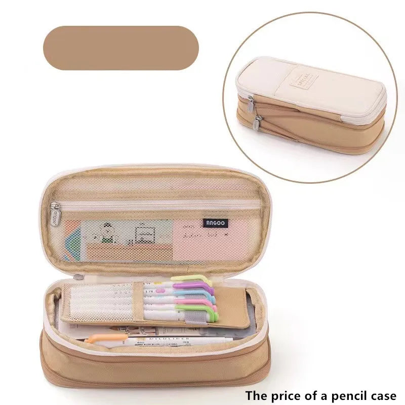 Large Capacity Pencil Case Stationery School Supplies Pencil Cases Pouch Office Desk Storage Bag Students Kids Pen Case Bags Box