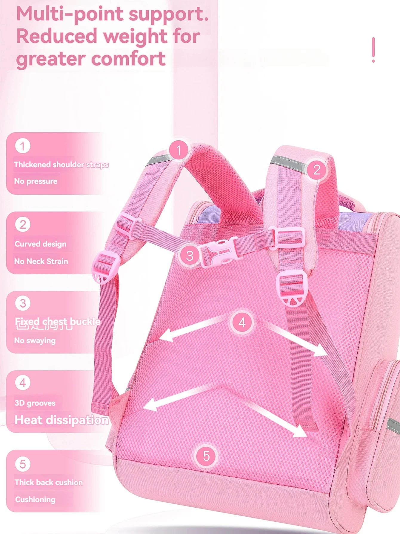 Children's elementary school students schoolbag girls 1, 2, 3, 4, 5, 6 grades 6-12 years old shoulders backpack cute waterproof