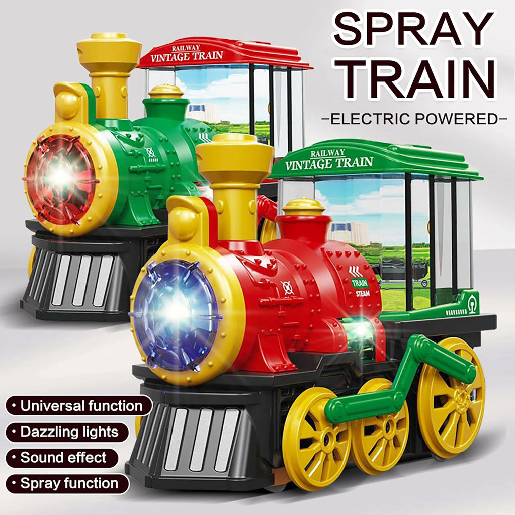 Train Toy for Toddlers 3-5, Trucks Locomotive Electric Steam Engine with Smoke, Light & Sound, Toddler Toy Trucks for Boys Gift