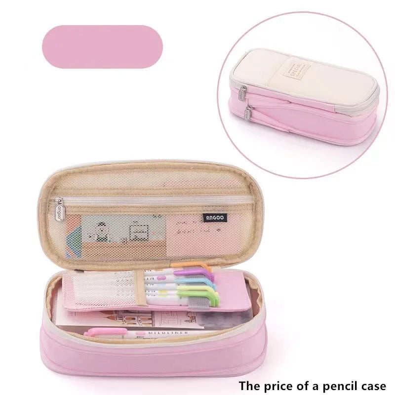 Large Capacity Pencil Case Stationery School Supplies Pencil Cases Pouch Office Desk Storage Bag Students Kids Pen Case Bags Box