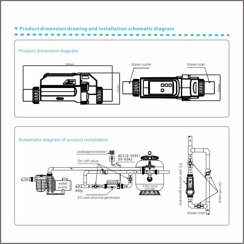Intelligent Water Salt Chlorinator App Control System For Swimming Pools For Families