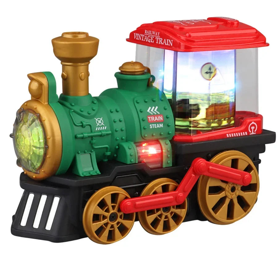 Train Toy for Toddlers 3-5, Trucks Locomotive Electric Steam Engine with Smoke, Light & Sound, Toddler Toy Trucks for Boys Gift