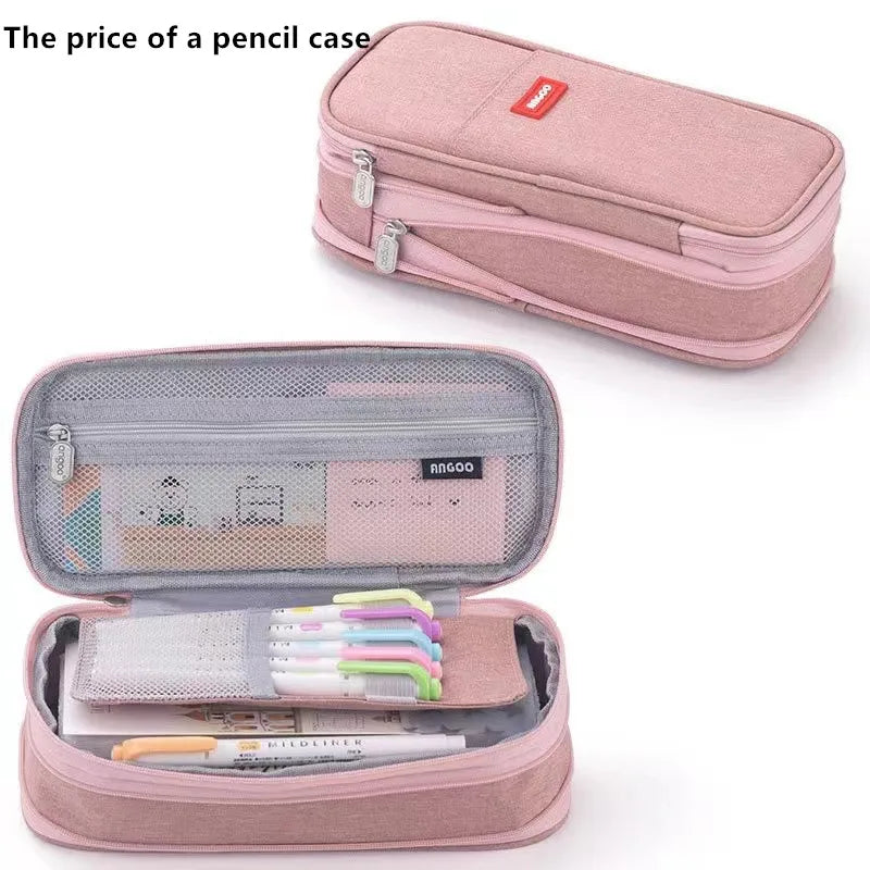 Large Capacity Pencil Case Stationery School Supplies Pencil Cases Pouch Office Desk Storage Bag Students Kids Pen Case Bags Box