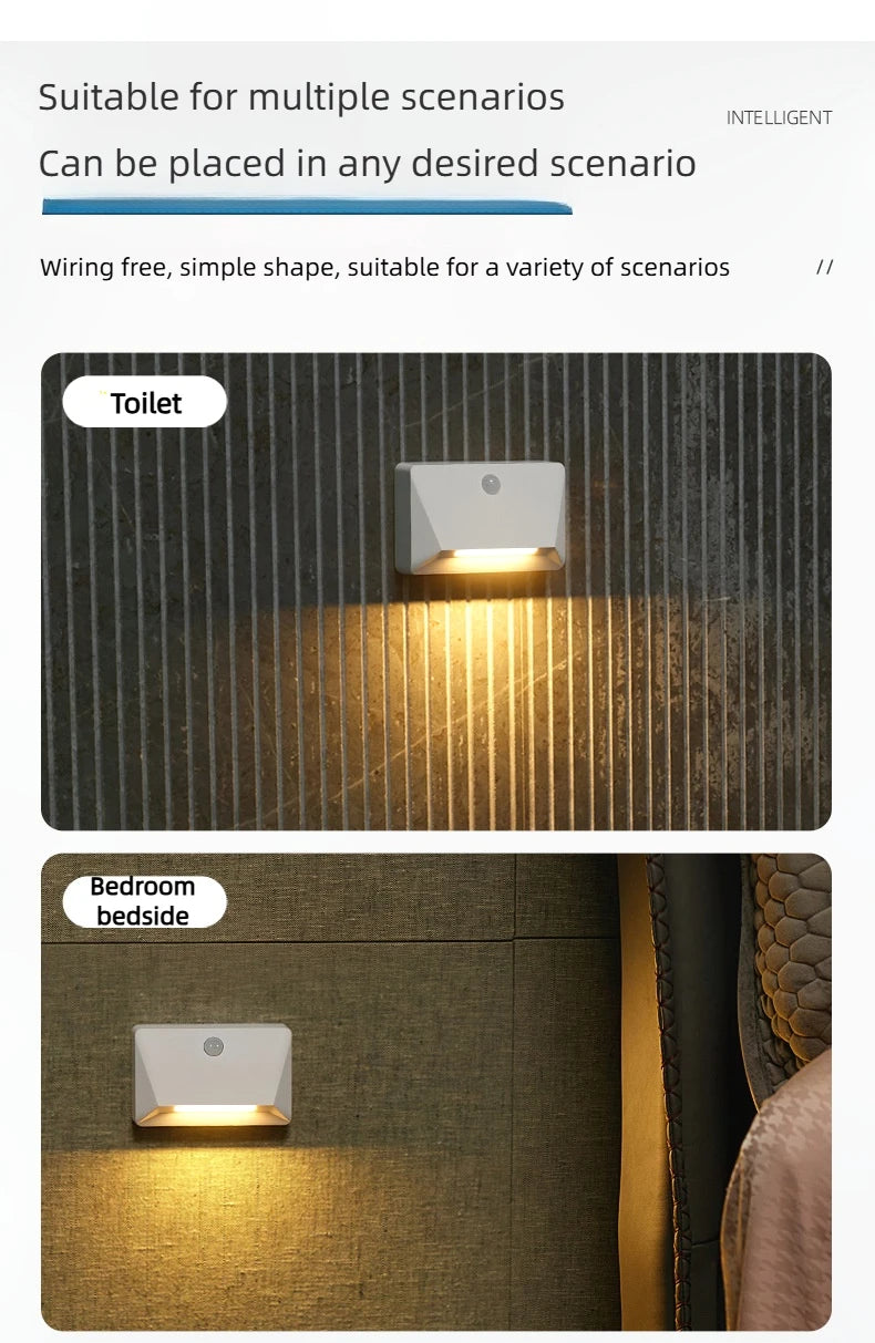 Smart Motion Activated Wall Light - 2200mAh USB-C Fast Charge, 3 Adjustable Brightness, Multi-Device Link for Indoor/Outdoor Security Lighting