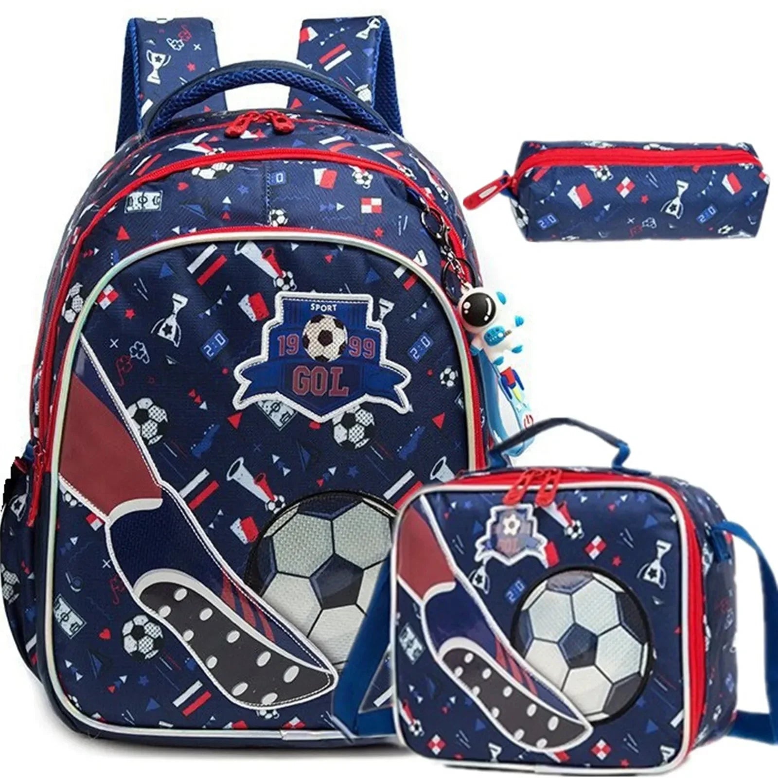 3PCS School Backpack for Boys Durable Elementary Student Backpack Large Capacity Bookbag Lightweight Mochila Back To School Bag