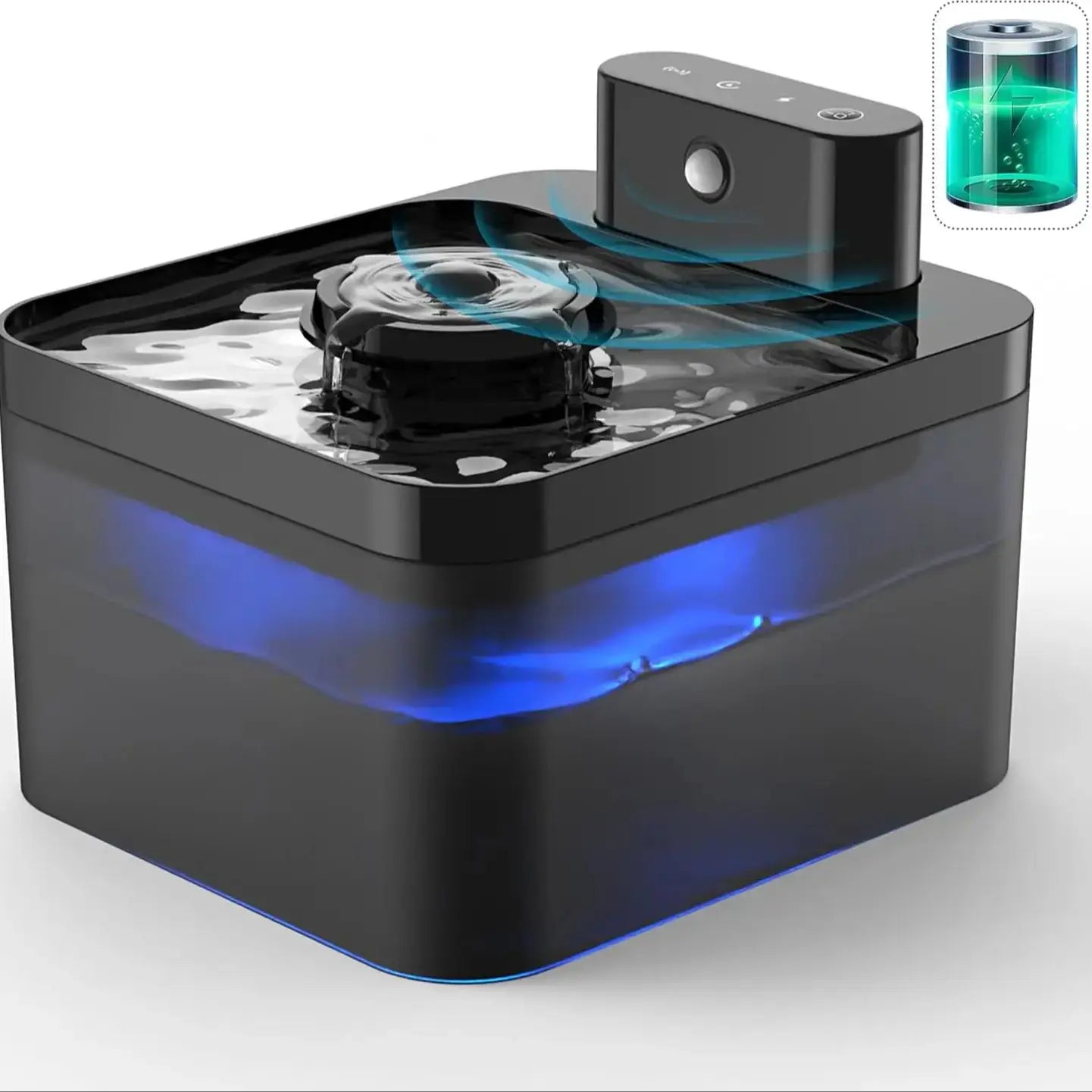 5200mAh Battery Operated Cat Water Fountain 2.2L Wireless Automatic Smart Pet Water Dispenser For Dog Cat with Infrared Sensor