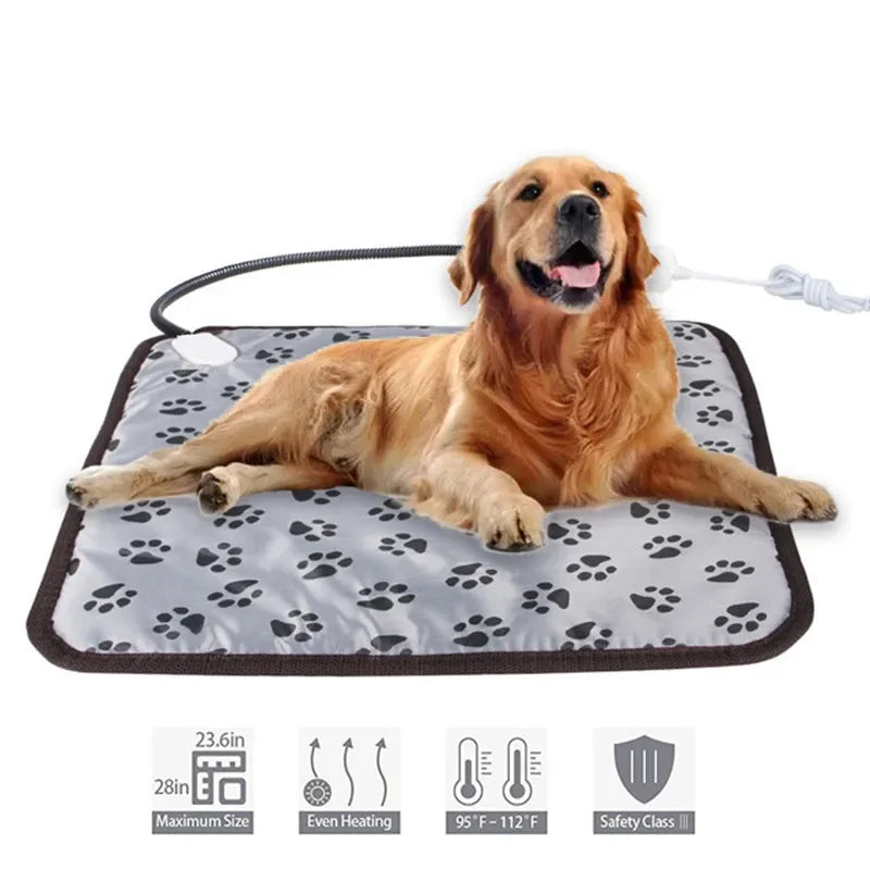 Pet Heated Mat Dog Temperature Adjustable Dog Heating Pad Waterproof Electric Heating Pad 3,9 Gears Timer Dog Sleeping Supplies