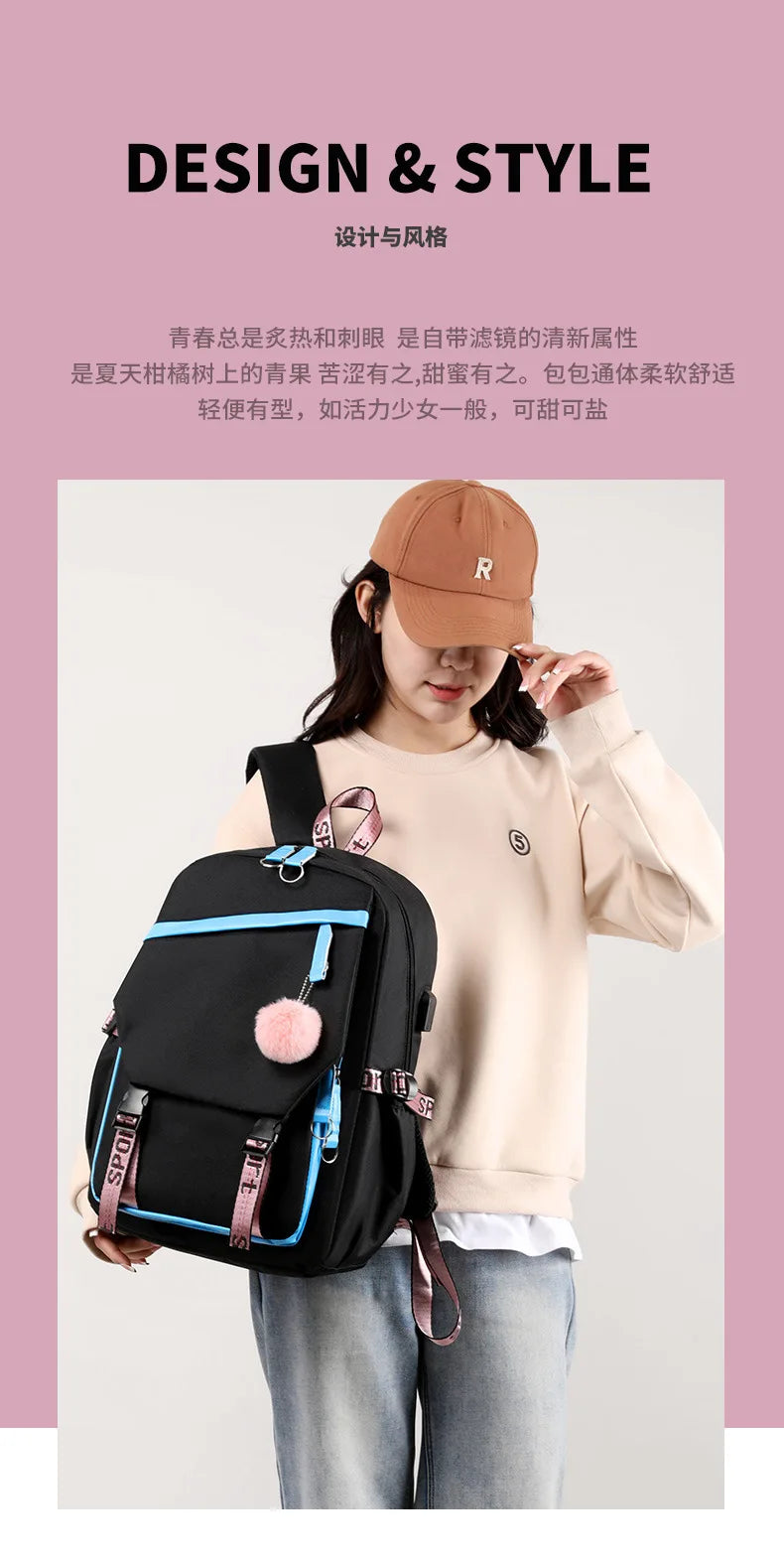 Fashion Girls' School Backpack Korean Styles Middle School Student Bags Black Casual Shoulder Bags for Teenager Boys Рюкзак