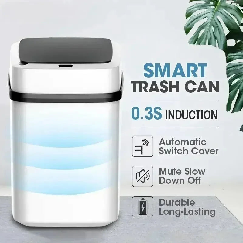 Smart Sensor 13L Trash Can 2025 - Touch-Activated Automatic Lid Bathroom Kitchen Toilet, Waterproof Waste Organizer