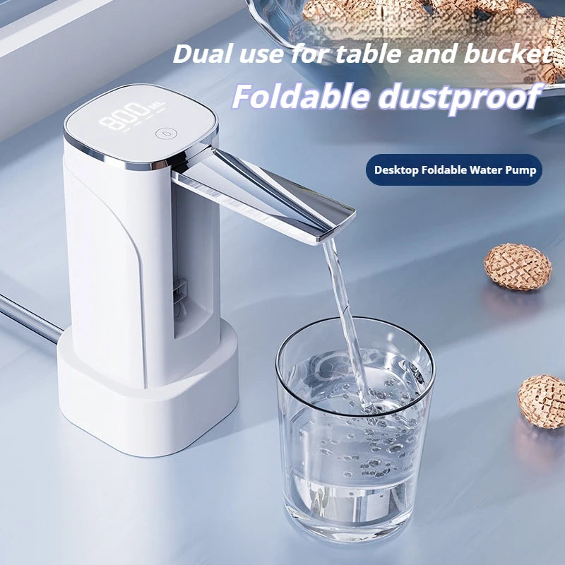 Intelligent Display Dual-use Foldable Automatic Water Pump Intelligent Quantitative Electric Water Dispenser for Bottled Water