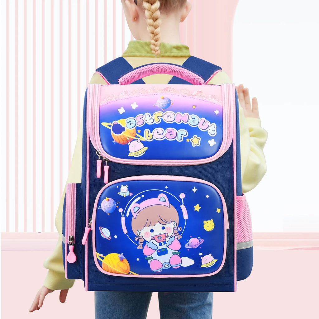 Children's elementary school students schoolbag girls 1, 2, 3, 4, 5, 6 grades 6-12 years old shoulders backpack cute waterproof