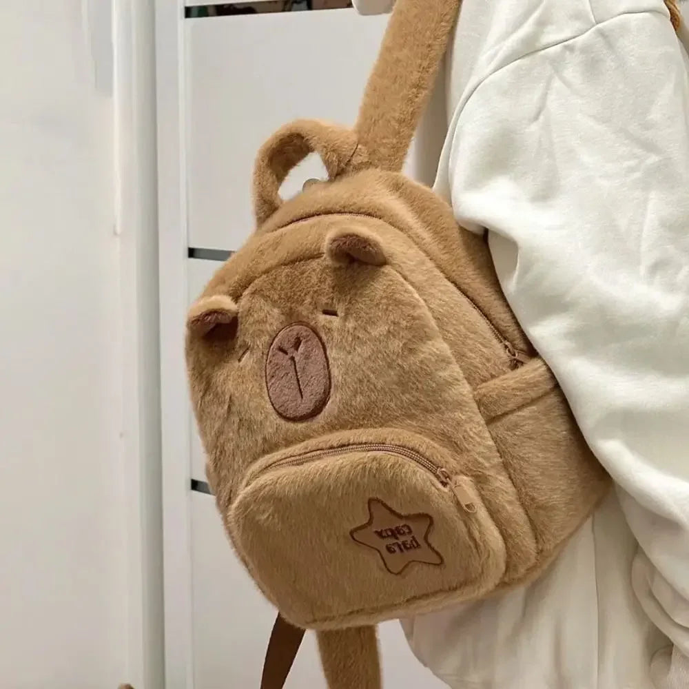 Large School backpack Kawaii Capybara Plush Versatile Cartoon Funny Capibala Crossbody Bags back to school anime
