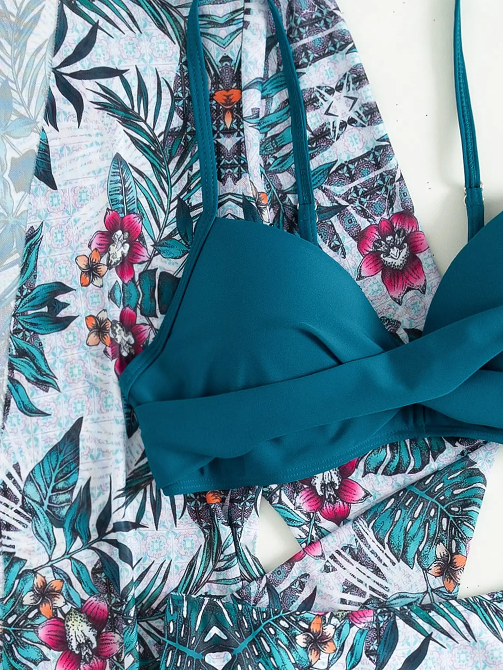 Cikini-Three-Piece Bikini Set for Women, Split Swimsuit, Swimwear, Summer Outfit, New, 2022