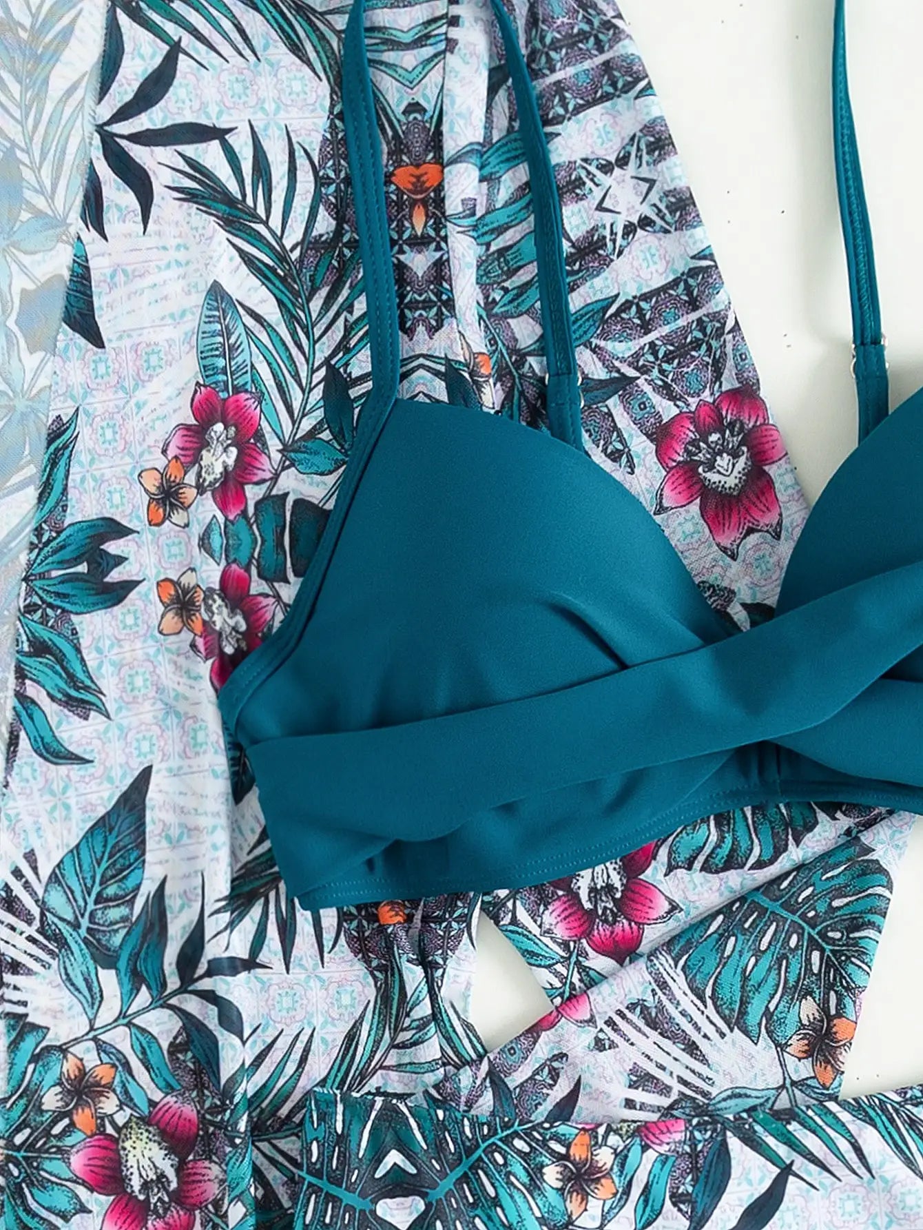 Cikini-Three-Piece Bikini Set for Women, Split Swimsuit, Swimwear, Summer Outfit, New, 2022