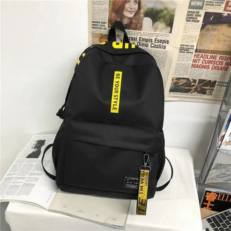 Fashion trend backpack backpack for men and women junior high school high school student bag large capacity korean version of th