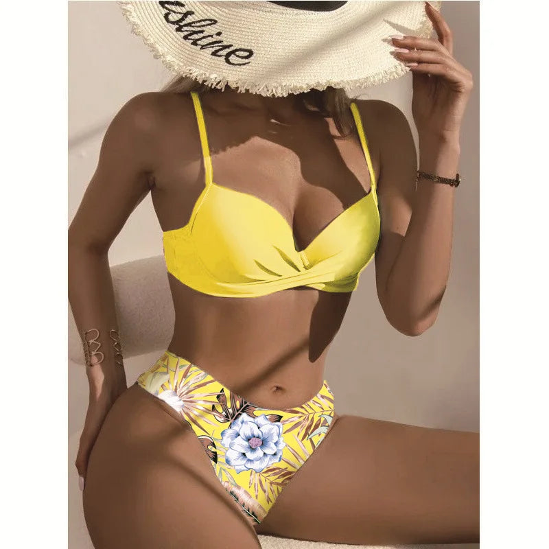 Cikini-Three-Piece Bikini Set for Women, Split Swimsuit, Swimwear, Summer Outfit, New, 2022