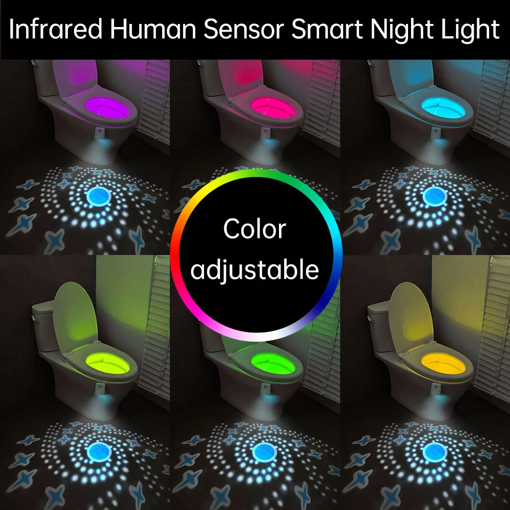 Toilet Smart Night Lights Motion Sensor Light Rechargeable Dimming Lamp For Toilet Bowl Bathroom Waterproof Night Lamp