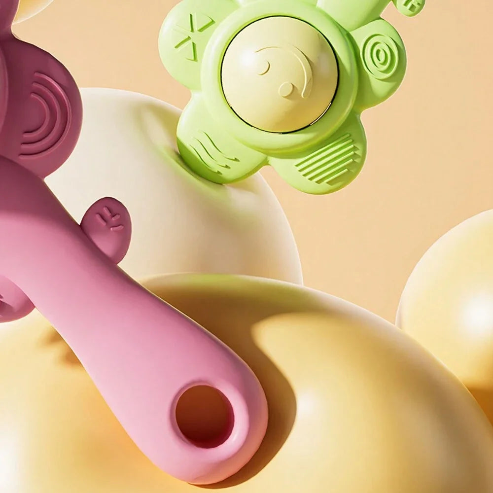 A Teether And Rattle For Babies: Sound, Chewable Toy, Early Learning And Entertainment, Teether, Rattle, Grip Function 3-In-1.