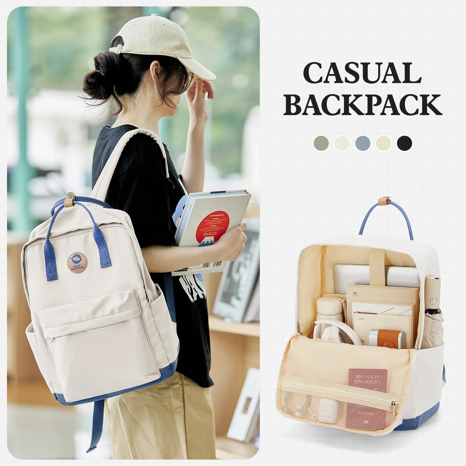 Back to School Youth School Backpack, Stylish Waterproof Casual School Bag, Basic Laptop Backpack For Women，University Backpacks