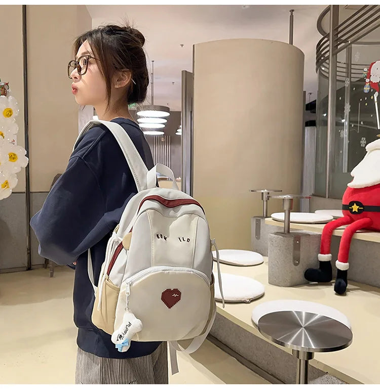 Student's Backpacks Korean Simple Versatile Fashionable Casual Cute Schoolbags High Quality Large Capacity Travel Backpacks