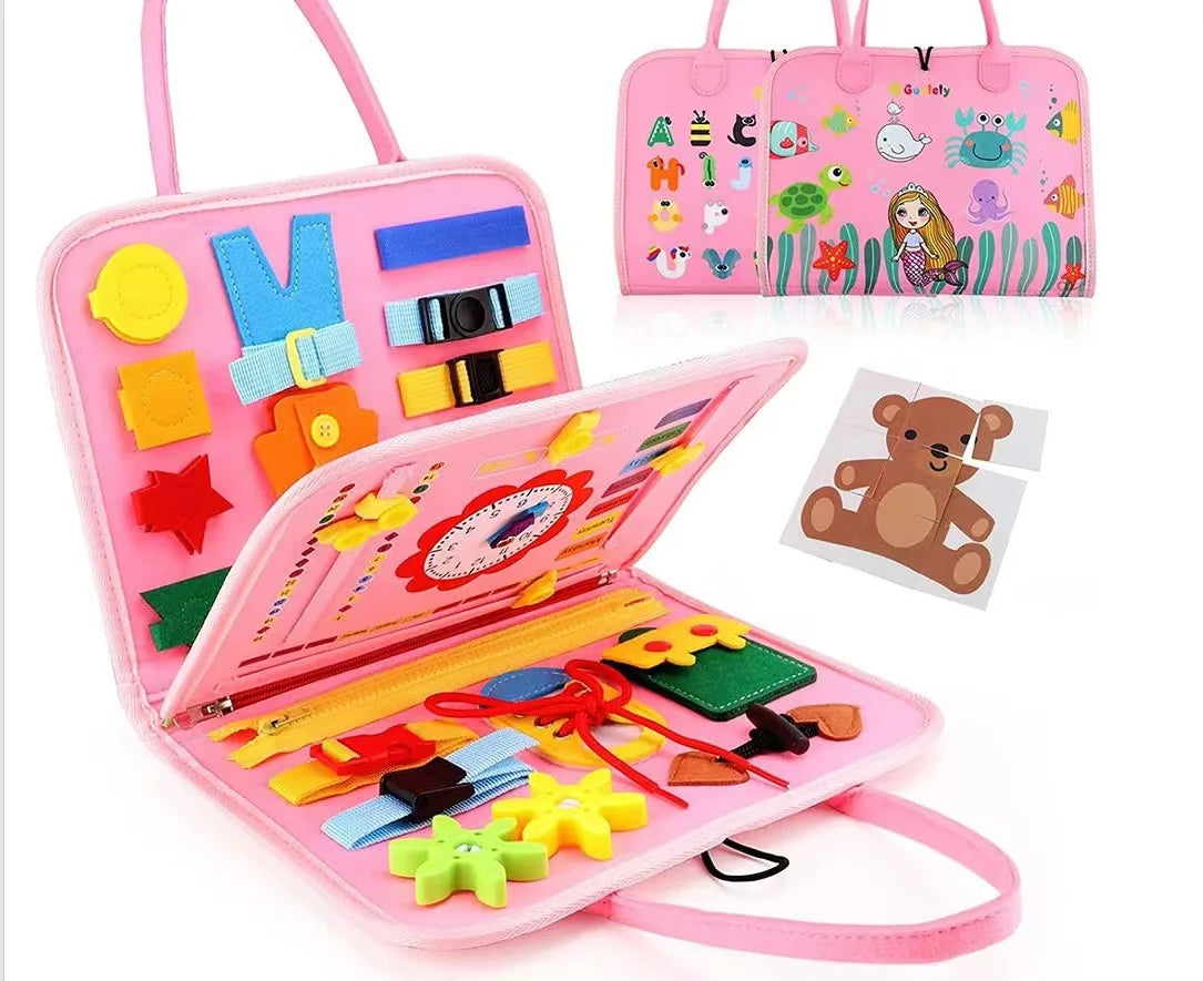 Busy Board Montessori Toys for Toddlers Sensory Toy Preschool Learning Educational Travel Activities For Boys Fine Motor Skills