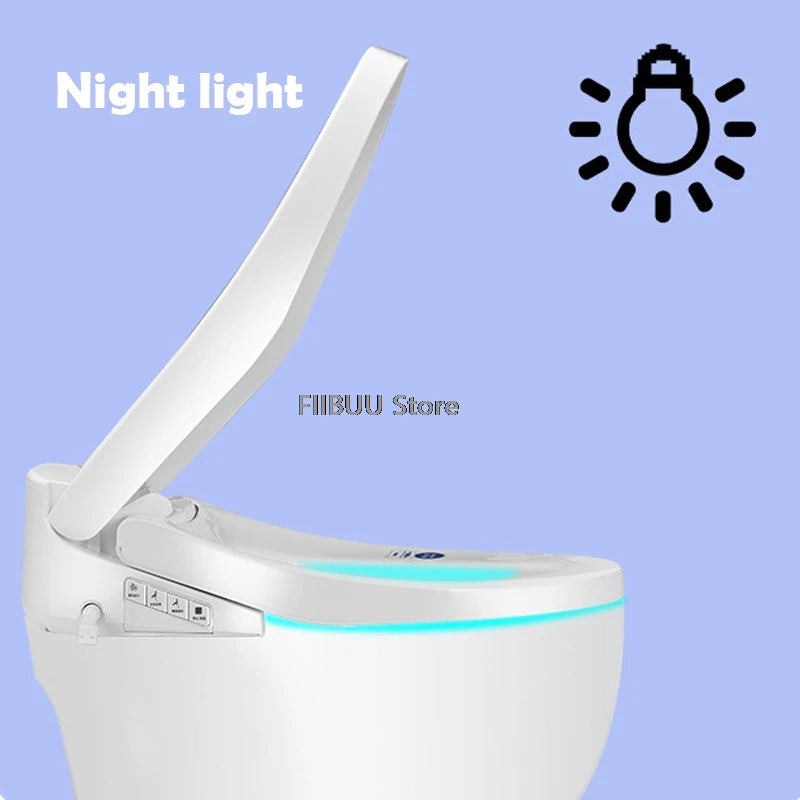 Smart Bidet Toilet Seat Cover for Elongated Toilets Heated Seat Slow Close Warm Dryer Rear Front Wash Warm Water Remote Control