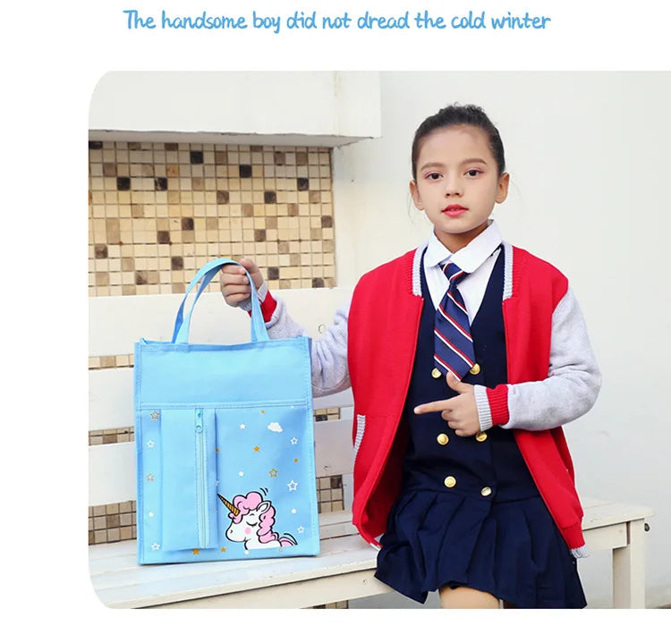 School supplies student tote bag children art bag document bag pink canvas tutoring bag school-bags-for-girls Tutorial Bags