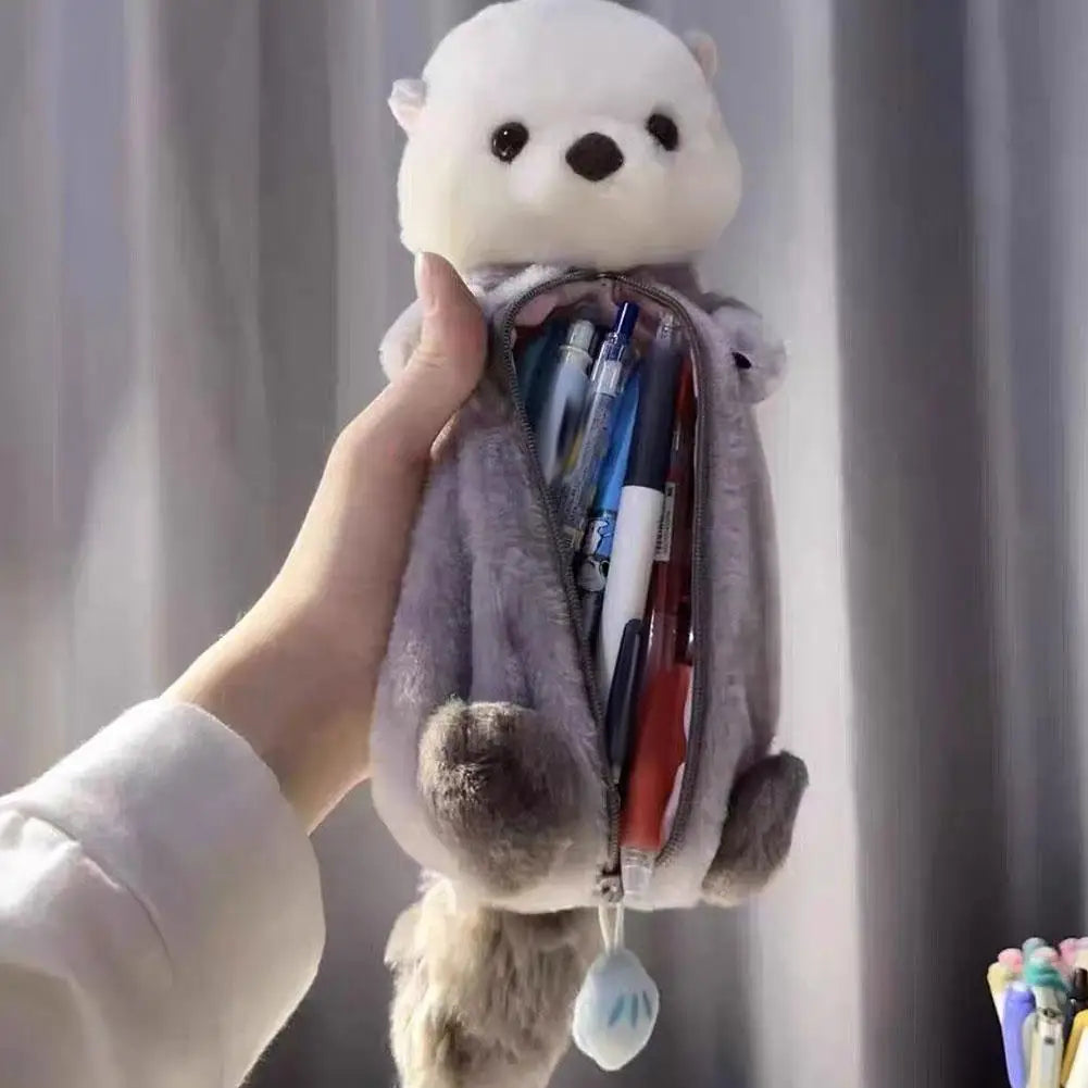 Cute Plush Shark Pencil Case Student Stationery School Supplies Kawaii Doll Back To School Storage Bag Pen Bag Stationery