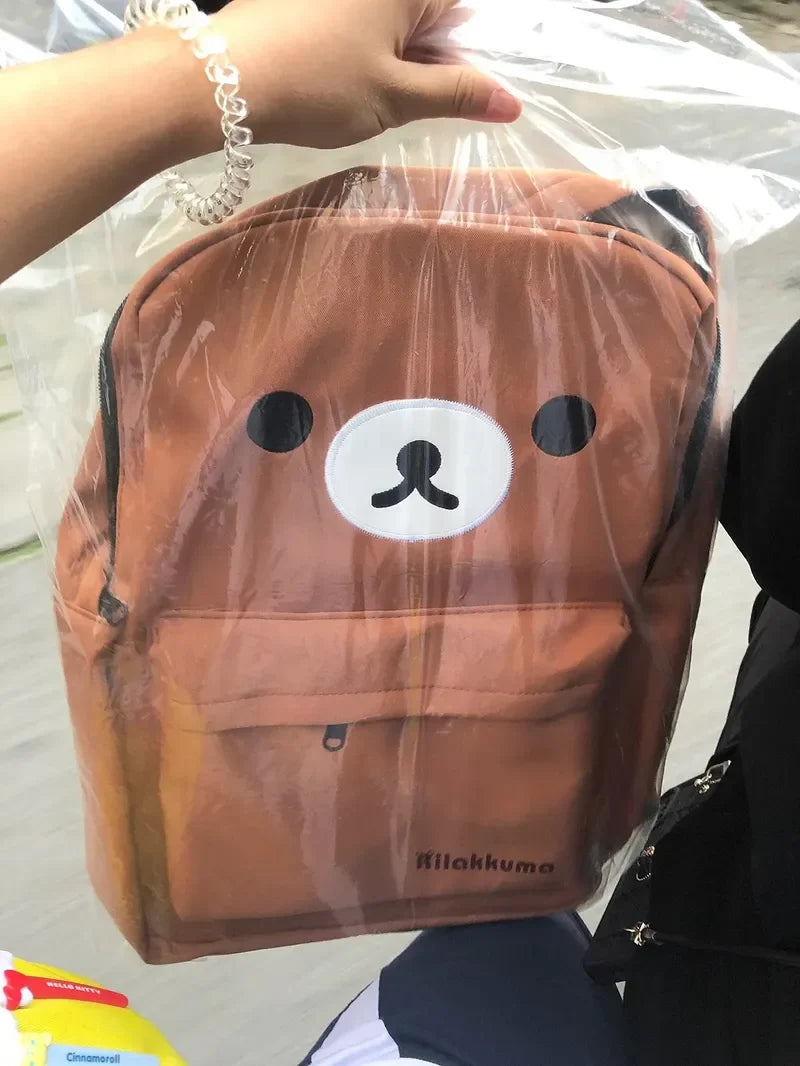Kawaii Bear Rilakkumas Backpack Large Capacity Backpack Stylish Student School Bag Shoulder Bags Schoolbag Gift
