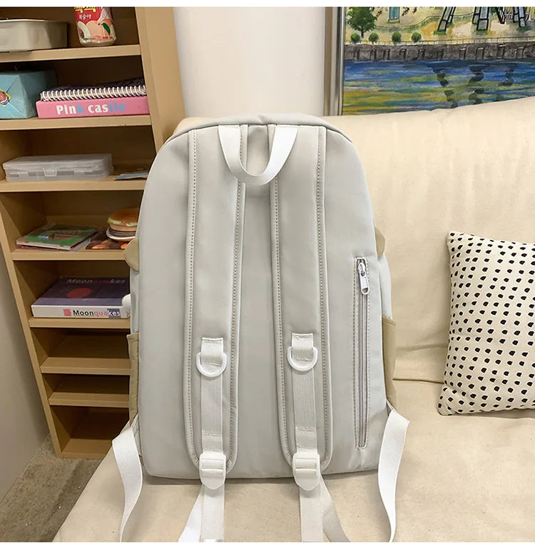 Student's Backpacks Korean Simple Versatile Fashionable Casual Cute Schoolbags High Quality Large Capacity Travel Backpacks