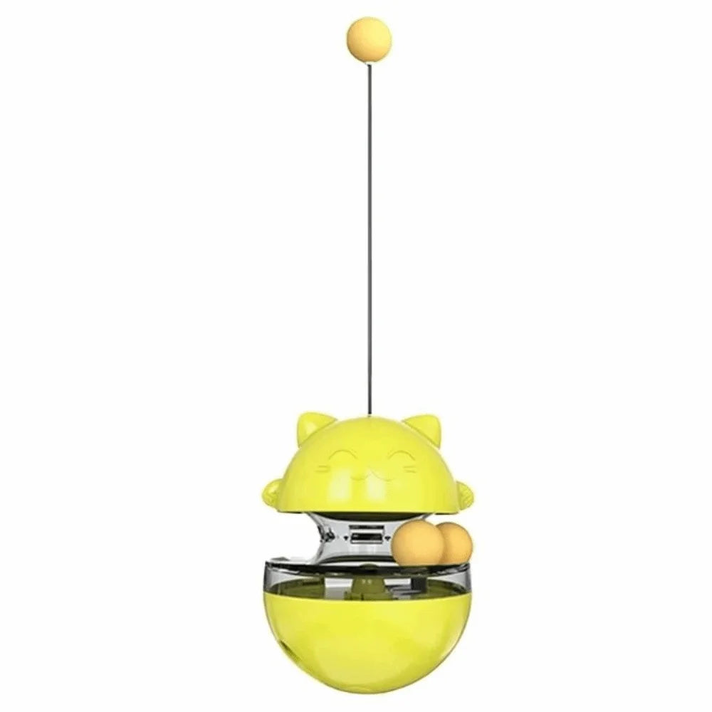 Interactive Cat Turntable Toys Treat Dispenser Self Play Leaking Food Ball Fun Training Tilting Tease Cat Teasing Stick