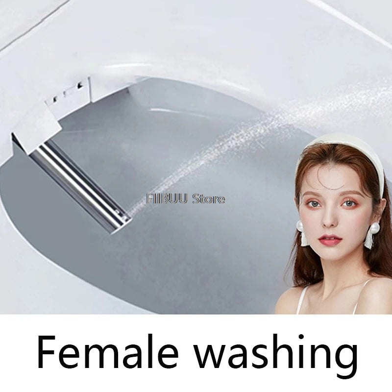 Smart Bidet Toilet Seat Cover for Elongated Toilets Heated Seat Slow Close Warm Dryer Rear Front Wash Warm Water Remote Control