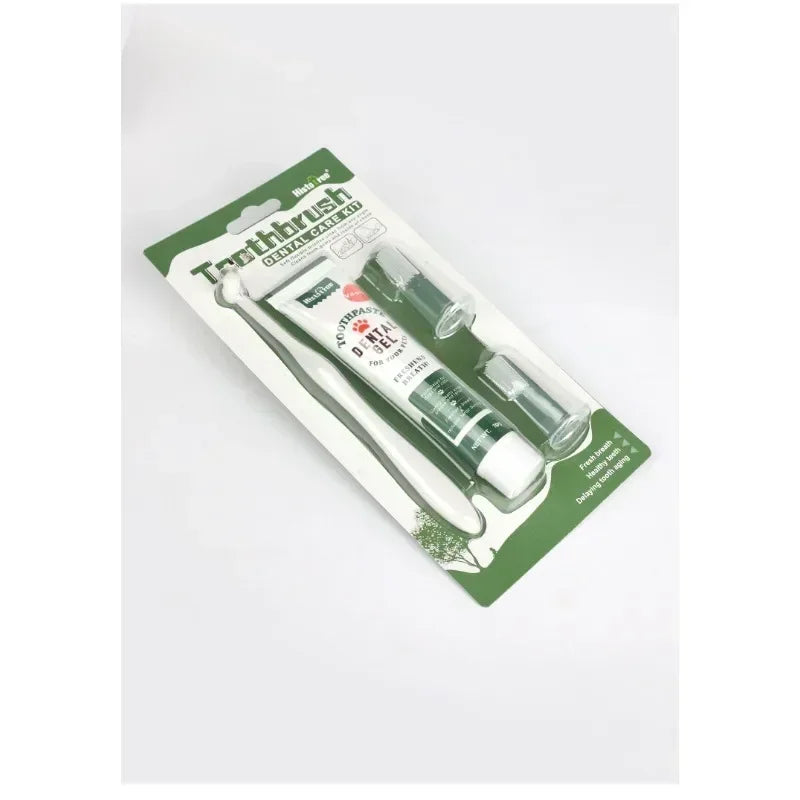 Pet Toothpaste Kit - Dental Care Set for Dogs & Cats, Teeth Cleaning Gel with Finger Brush, Christmas Birthday Gift for Pets