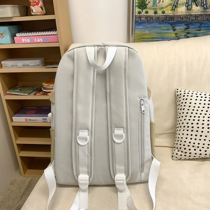 Student's Backpacks Korean Simple Versatile Fashionable Casual Cute Schoolbags High Quality Large Capacity Travel Backpacks