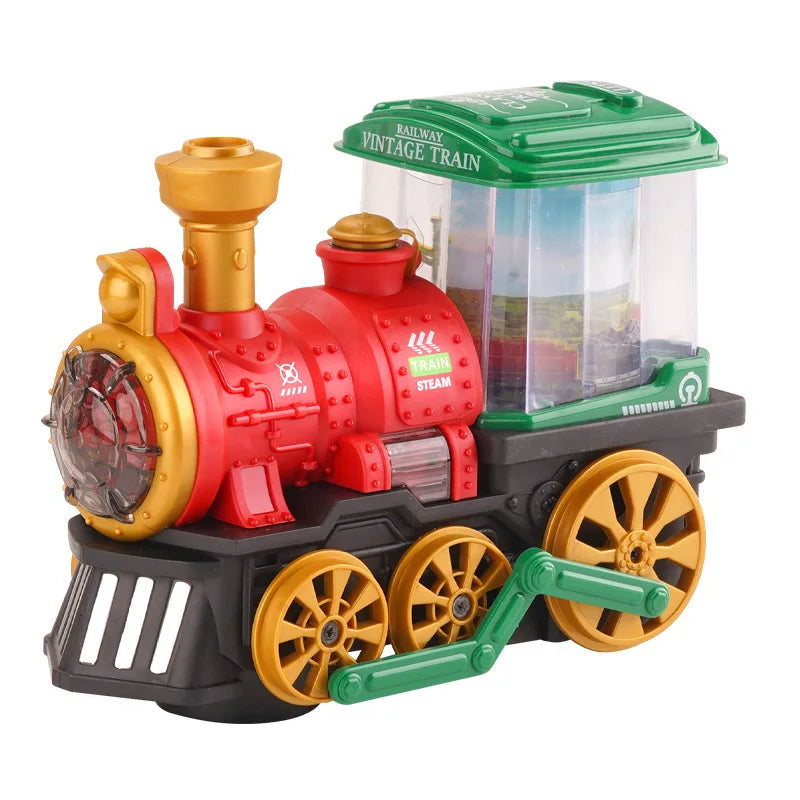 Train Toy for Toddlers 3-5, Trucks Locomotive Electric Steam Engine with Smoke, Light & Sound, Toddler Toy Trucks for Boys Gift