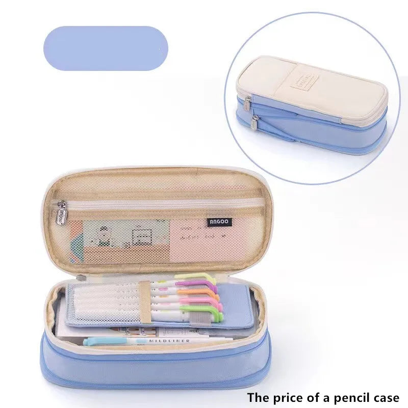Large Capacity Pencil Case Stationery School Supplies Pencil Cases Pouch Office Desk Storage Bag Students Kids Pen Case Bags Box