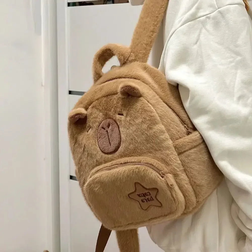 Large School backpack Kawaii Capybara Plush Versatile Cartoon Funny Capibala Crossbody Bags back to school anime