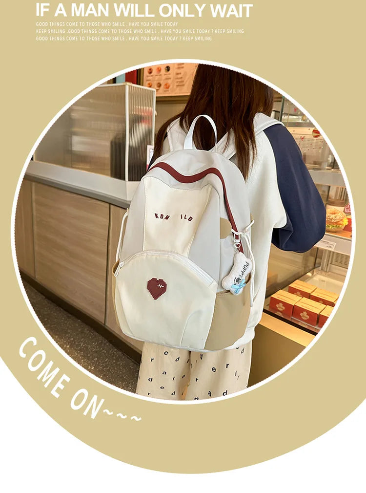 Student's Backpacks Korean Simple Versatile Fashionable Casual Cute Schoolbags High Quality Large Capacity Travel Backpacks