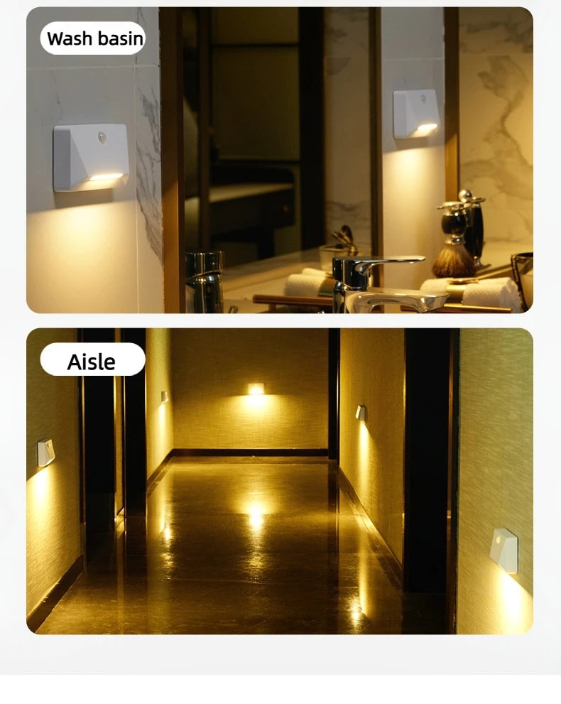 Smart Motion Activated Wall Light - 2200mAh USB-C Fast Charge, 3 Adjustable Brightness, Multi-Device Link for Indoor/Outdoor Security Lighting