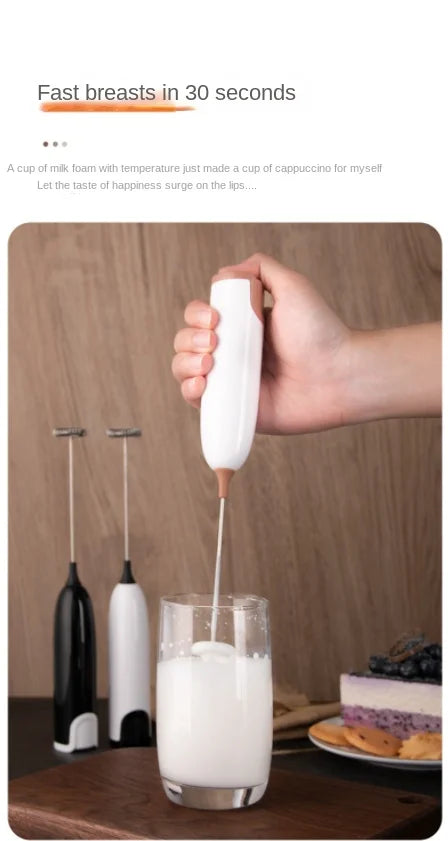 Electric Milk Frother Kitchen Drink Foamer Whisk Mixer Stirrer Coffee Cappuccino Creamer Whisk Frothy Blend Whisker Egg Beater