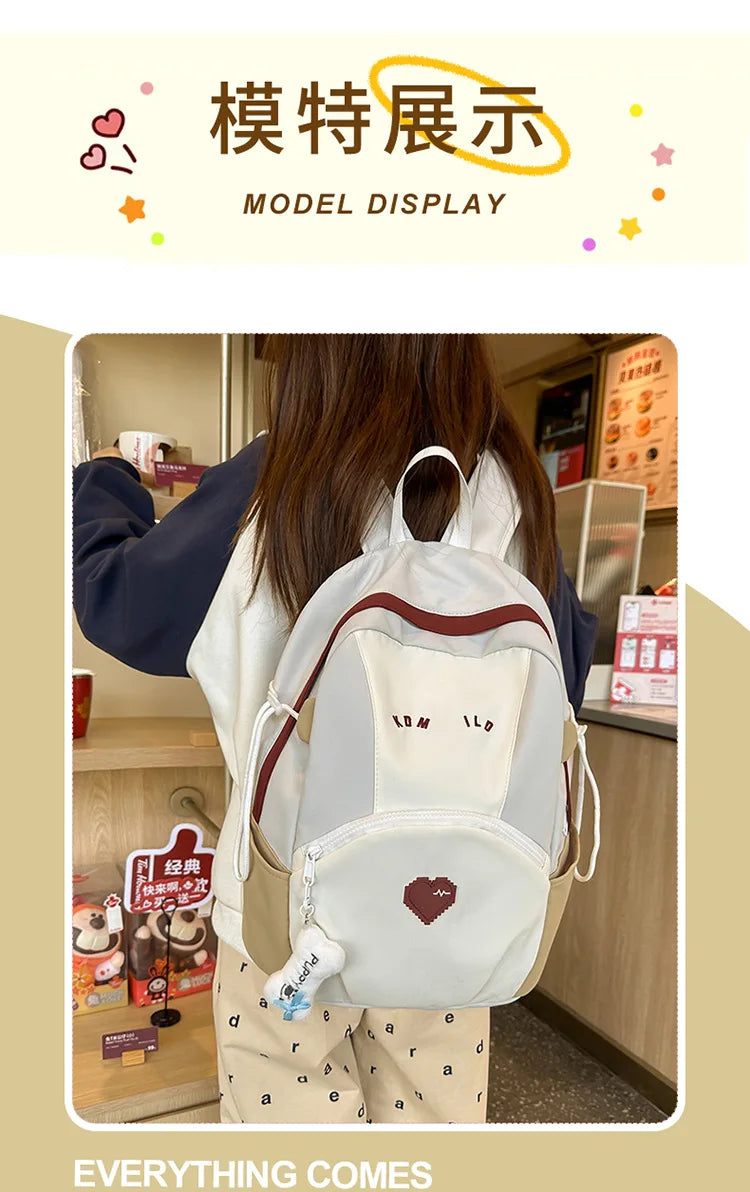 Student's Backpacks Korean Simple Versatile Fashionable Casual Cute Schoolbags High Quality Large Capacity Travel Backpacks