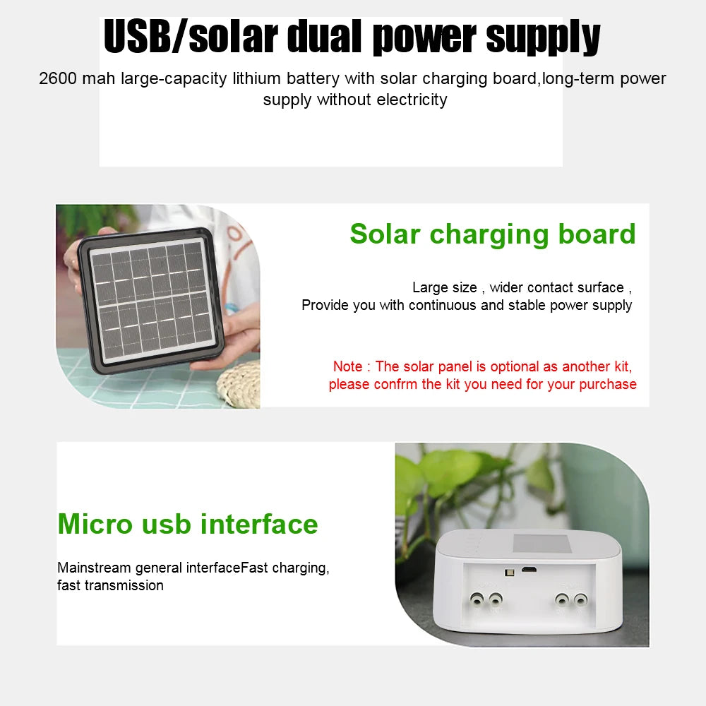 Intelligent Automatic Water Timer WiFi Tuya Micro-drip Irrigation Controller Digital Watering Irrigation Timer with Solar Panel