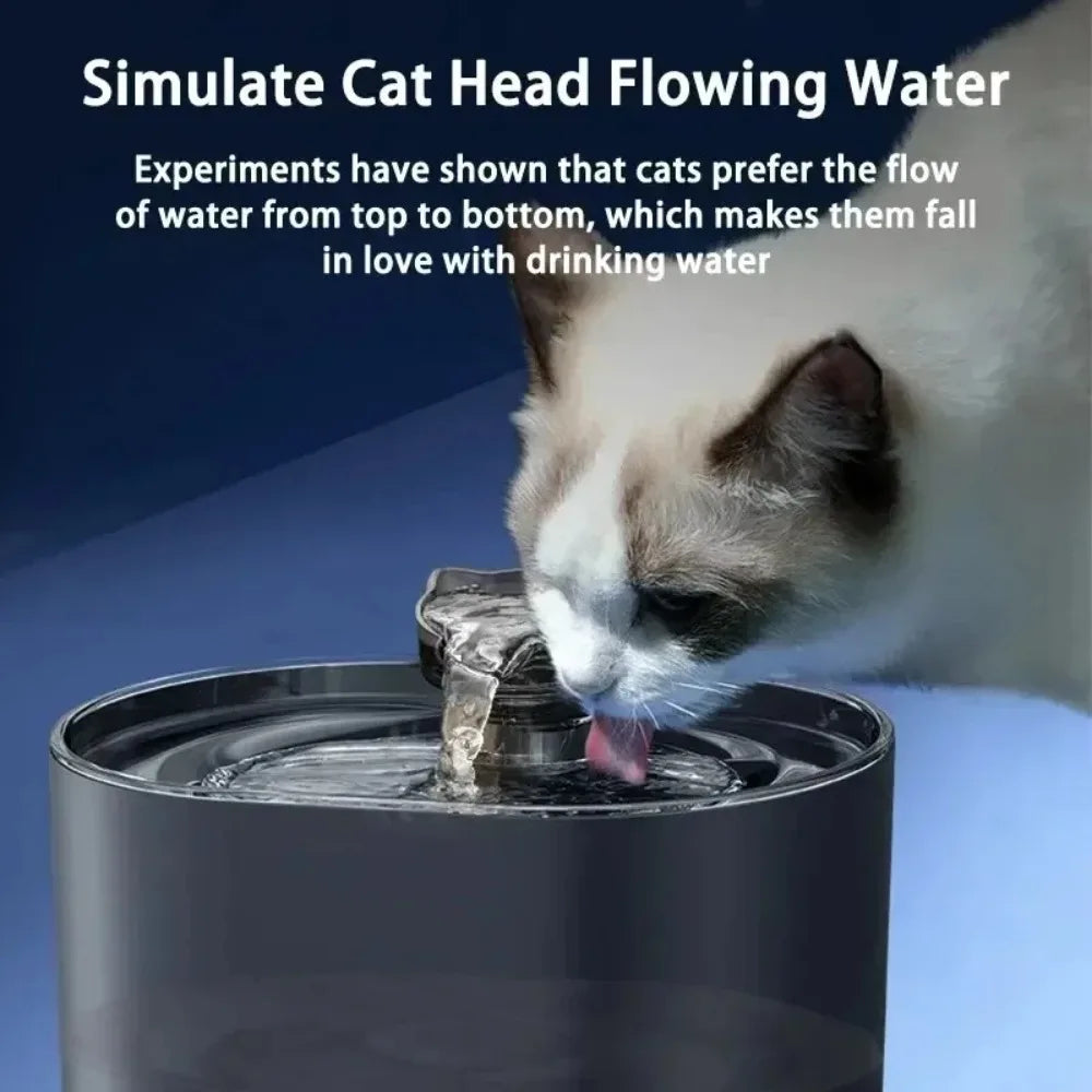 Cat Water Fountain Automatic Recirculating Filter Pet Drinking Dispenser USB Electric Pump Quiet Cat Ear Design