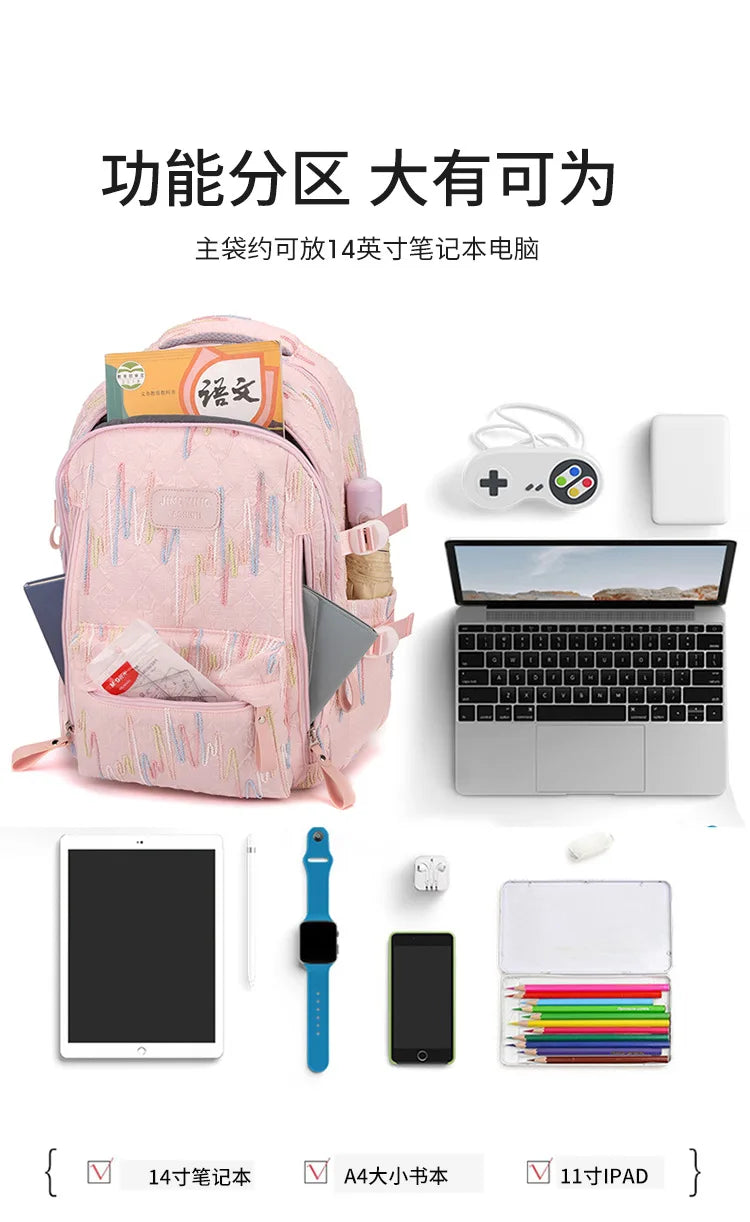 Fresh Backpack large capacity school bag with good-looking Cute and Sweet Backpacks for Middle School and College Students 2 Siz