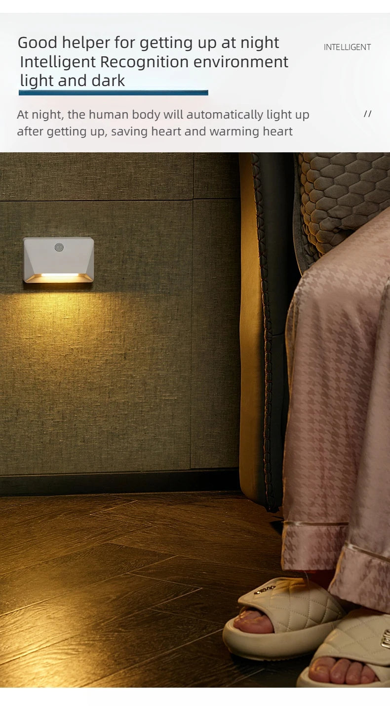 Smart Motion Activated Wall Light - 2200mAh USB-C Fast Charge, 3 Adjustable Brightness, Multi-Device Link for Indoor/Outdoor Security Lighting