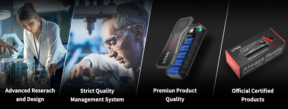 UTRAI Super Capacitor Car Jump Starter Super Safe Battery Less Quick Charge 1000A Portable For Emergency Booster Starting Device