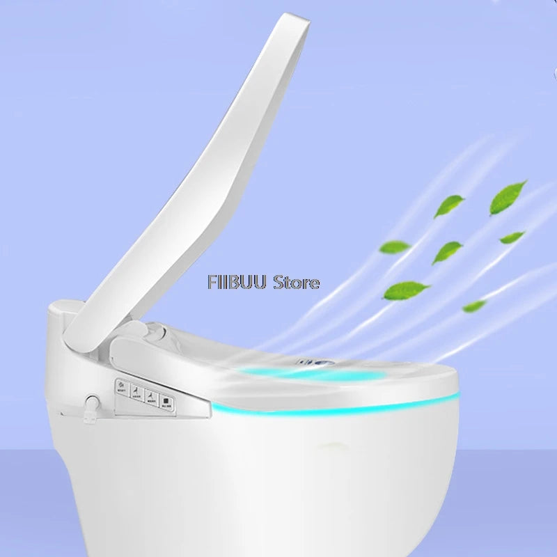 Smart Bidet Toilet Seat Cover for Elongated Toilets Heated Seat Slow Close Warm Dryer Rear Front Wash Warm Water Remote Control