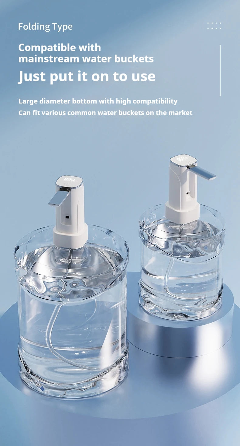 Intelligent Display Dual-use Foldable Automatic Water Pump Intelligent Quantitative Electric Water Dispenser for Bottled Water